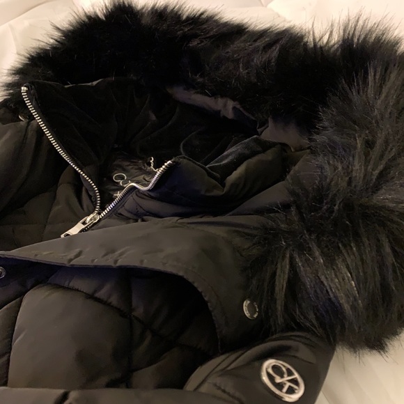 Calvin Klein Faux Fur Puffer Coat - Picture 3 of 6